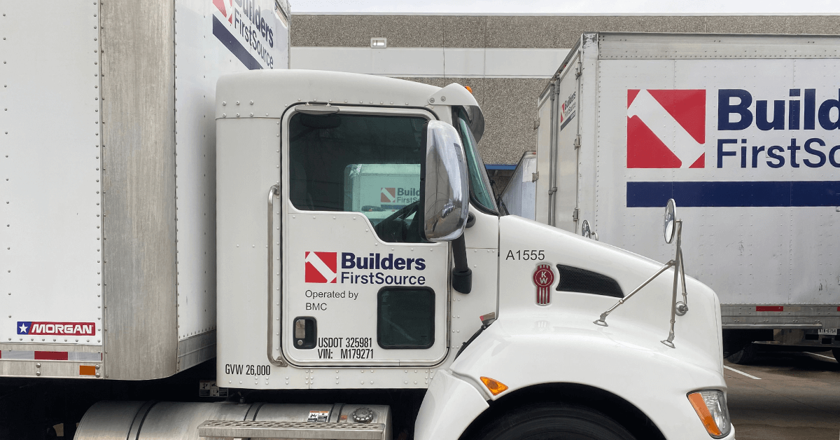 Builders FirstSource truck with new fleet graphics