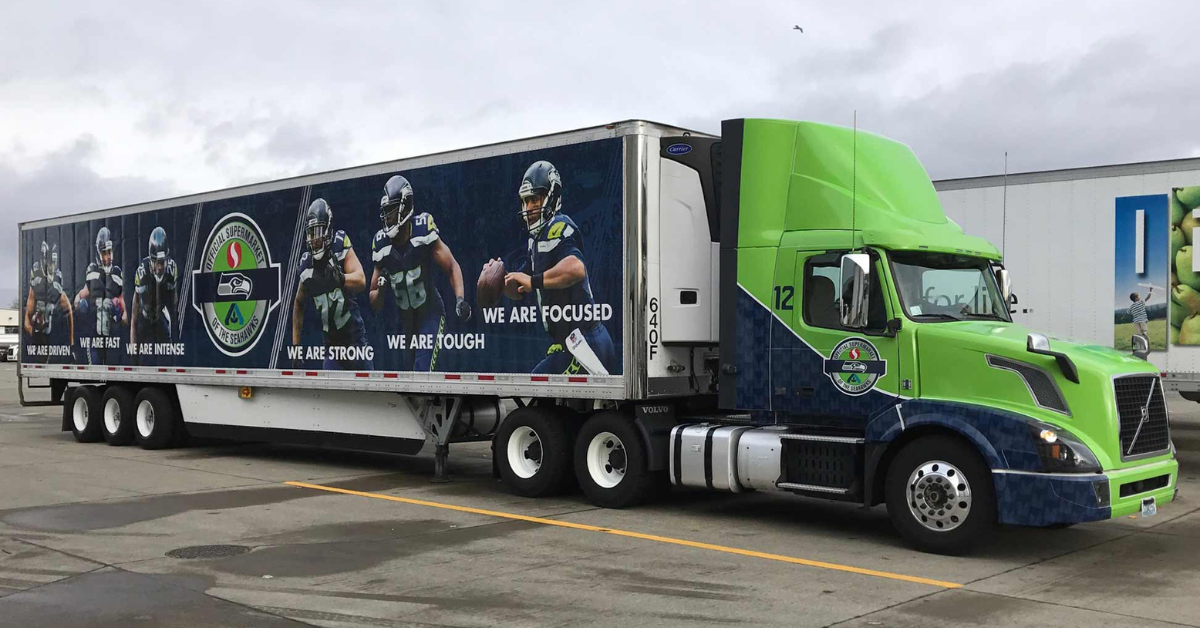 Semi truck graphics for Seahawks
