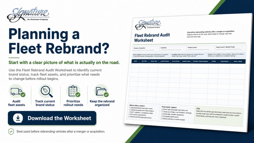 Prompt to download the Fleet Rebrand Audit Worksheet.